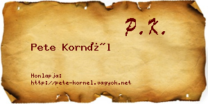 Pete Kornél névjegykártya
