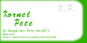 kornel pete business card